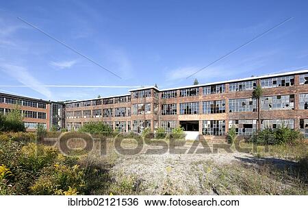 Stock Photograph - Automobilwerke Eisenach, automobile plant, former factory halls, Eisenach, Thuringia, Germany, Europe, PublicGround, Europe. Fotosearch