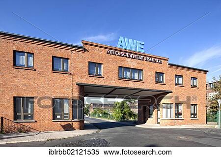 Stock Photography - Automobilwerke Eisenach, automobile plant, gatehouse, Eisenach, Thuringia, Germany, Europe, PublicGround, Europe. Fotosearch