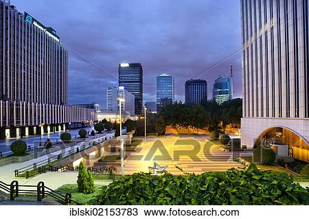 Banking and business district of Azca, on the left, the headquarters of the Spanish bank Ahorro Corporacion, in the middle, the BBVA, Banco Bilbao Vizcaya Argentaria, and on the right, Torre Picasso Tower, Madrid, Spain, Europe View Large Photo Image Stock Image - Banking and business district of Azca, on the left, the headquarters of the Spanish bank Ahorro Corporacion, in the middle, the BBVA, Banco Bilbao Vizcaya Argentaria, and on the right, Torre Picasso Tower, Madrid, Spain, Europe. Fotosearch