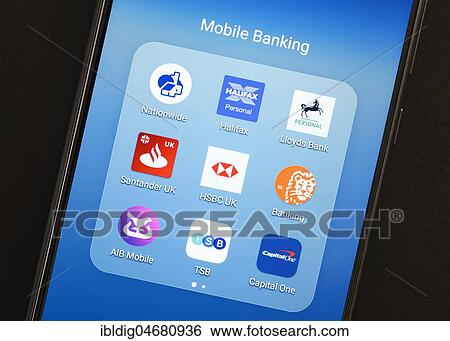 Banking apps on a smartphone, United Kingdom, Europe View Large Photo Image Stock Photograph - Banking apps on a smartphone, United Kingdom, Europe. Fotosearch