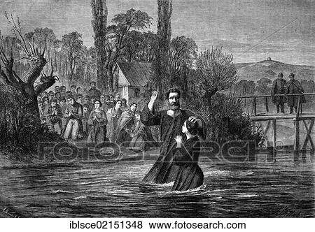 Baptism in the Neckar river, historical engraving, 1869 View Large Photo Image Stock Photo - Baptism in the Neckar river, historical engraving, 1869. Fotosearch