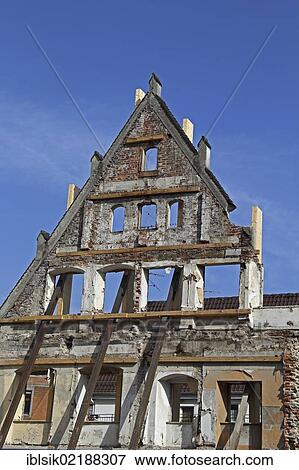 Bare facade, house renovation in the town of Biberach, Baden-Wuerttemberg, Upper Swabia, Germany, Europe View Large Photo Image Stock Photo - Bare facade, house renovation in the town of Biberach, Baden-Wuerttemberg, Upper Swabia, Germany, Europe. Fotosearch