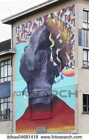 Black Man, Mural by Argentine street artist Eversiempre, Street Art Festival The Crystal Ship, Festival 2017, Ostend, West-Flanders, Belgium, Europe View Large Photo Image Stock Photo - Black Man, Mural by Argentine street artist Eversiempre, Street Art Festival The Crystal Ship, Festival 2017, Ostend, West-Flanders, Belgium, Europe. Fotosearch