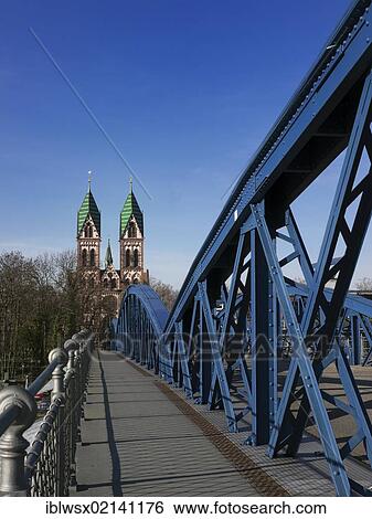 Blue Bridge and the Sacred Heart Church in Freiburg im Breisgau, Black Forest, Baden-Wuerttemberg, Germany, Europe, PublicGround, Europe View Large Photo Image Stock Photograph - Blue Bridge and the Sacred Heart Church in Freiburg im Breisgau, Black Forest, Baden-Wuerttemberg, Germany, Europe, PublicGround, Europe. Fotosearch