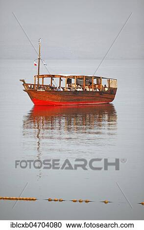 Boat for tourists on Lake Tiberias, Galilee, Israel, Asia View Large Photo Image Stock Image - Boat for tourists on Lake Tiberias, Galilee, Israel, Asia. Fotosearch