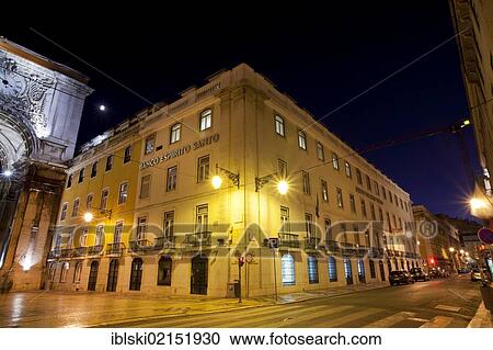 Branch of the Portuguese bank Banco Espirito Santo, BES, at night, Lisbon, Portugal, Europe View Large Photo Image Stock Image - Branch of the Portuguese bank Banco Espirito Santo, BES, at night, Lisbon, Portugal, Europe. Fotosearch