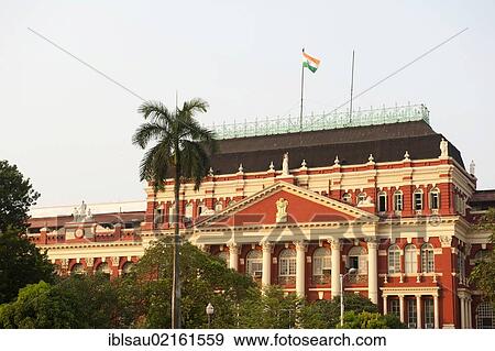 British colonial architecture, seat of government Writers' Building, Indian flag, BBD Bag, Dalhousie Square, Calcutta, Kolkata, West Bengal, Indian, South Asia, Asia View Large Photo Image Stock Photo - British colonial architecture, seat of government Writers' Building, Indian flag, BBD Bag, Dalhousie Square, Calcutta, Kolkata, West Bengal, Indian, South Asia, Asia. Fotosearch