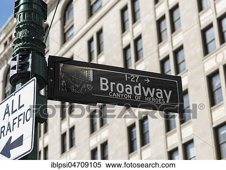 Broadway Street Name Signs, Manhattan, New York City, USA, North America View Large Photo Image Stock Photography - Broadway Street Name Signs, Manhattan, New York City, USA, North America. Fotosearch