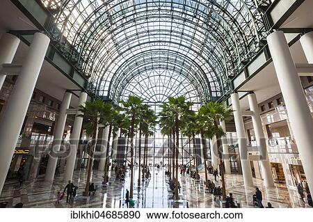 Stock Image - Brookfield Place Shopping Mall, Ground Zero, World Trade Center, Manhattan, New York City, New York, United States of America. Fotosearch