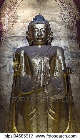 Buddha statue at Ananda Temple, Bagan, Myanmar, Asia View Large Photo Image Stock Photo - Buddha statue at Ananda Temple, Bagan, Myanmar, Asia. Fotosearch