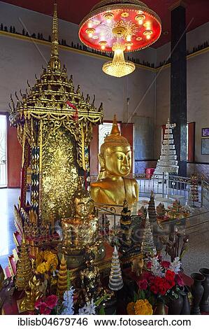 Stock Photograph - Buddha statues in the temple Wat Phra Thong, Phuket, Thailand, Asia. Fotosearch