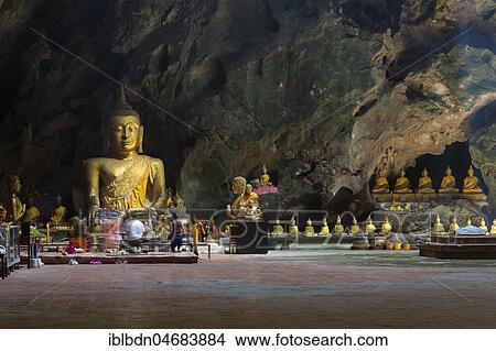 Buddha statues inside the buddhist temple cave, Khao Luang caves, Phetchaburi, Thailand, Asia View Large Photo Image Picture - Buddha statues inside the buddhist temple cave, Khao Luang caves, Phetchaburi, Thailand, Asia. Fotosearch