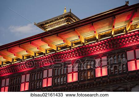 Building illuminated with coloured lights, seat of the government, Tashichho Dzong, capital of Thimphu, the Himalayas, Kingdom of Bhutan, South Asia, Asia View Large Photo Image Stock Image - Building illuminated with coloured lights, seat of the government, Tashichho Dzong, capital of Thimphu, the Himalayas, Kingdom of Bhutan, South Asia, Asia. Fotosearch