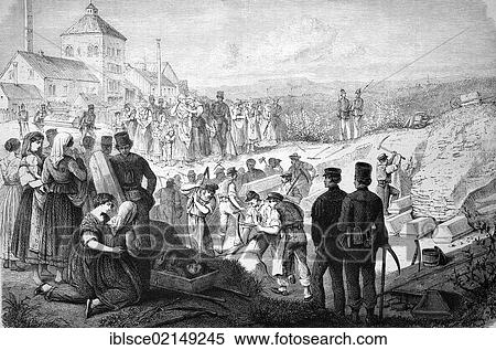 Burial of the victims of the Segen-Gottes-Schacht mining disaster of Burgk, Thuringia, Germany, historic woodcut, c. 1880, Europe View Large Photo Image Stock Photography - Burial of the victims of the Segen-Gottes-Schacht mining disaster of Burgk, Thuringia, Germany, historic woodcut, c. 1880, Europe. Fotosearch