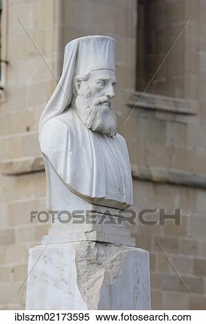 Stock Photography - Bust of Archbishop Kyprianos, 9 November 1821, Nicosia, Cyprus, Europe. Fotosearch