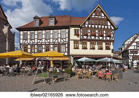 Cafés in Altmarkt square, Schmalkalden, Thuringia, Germany, Europe View Large Photo Image Stock Photograph - Cafés in Altmarkt square, Schmalkalden, Thuringia, Germany, Europe. Fotosearch