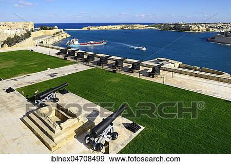 Cannons of Saluting Battery, Upper Barracca Garden, Valletta, Malta, Europe View Large Photo Image Stock Photo - Cannons of Saluting Battery, Upper Barracca Garden, Valletta, Malta, Europe. Fotosearch