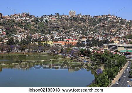 Stock Photo - Capital city of Antananarivo, Tana, Lake Anosy, Madagascar, Africa. Fotosearch