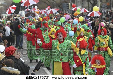 Stock Image - Carnival celebrations, Rosenmontag, carnival Monday, parade, Koblenz, Rhineland-Palatinate, Germany, Europe. Fotosearch
