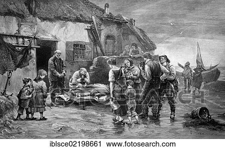 Casualties being rescued after a storm, historic wood engraving, about 1897 View Large Photo Image Stock Image - Casualties being rescued after a storm, historic wood engraving, about 1897. Fotosearch