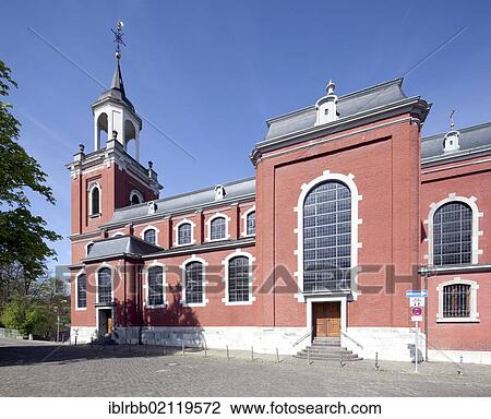 Stock Image - Catholic Parish Church of St. Michael, Burtscheid district, Aachen, North Rhine-Westphalia, Germany, Europe, PublicGround, Europe. Fotosearch