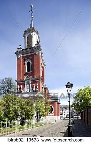 Stock Image - Catholic Parish Church of St. Michael, Burtscheid district, Aachen, North Rhine-Westphalia, Germany, Europe, PublicGround, Europe. Fotosearch