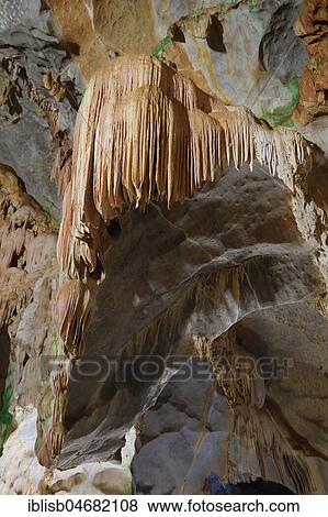 Stock Photo - Cave, stalactite cave, cave temple Wat Tham Suwan Khuha, Phang Nga, Thailand, Asia. Fotosearch
