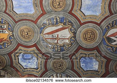 Ceiling frescoes by Parmigianino in Fontanellato Castle, Rocca Sanvitale, Emilia Romagna, Italy, Europe View Large Photo Image Stock Photograph - Ceiling frescoes by Parmigianino in Fontanellato Castle, Rocca Sanvitale, Emilia Romagna, Italy, Europe. Fotosearch