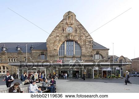 Stock Photograph - Central Railway Station, Aachen, North Rhine-Westphalia, Germany, Europe, PublicGround, Europe. Fotosearch