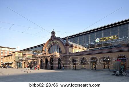 Stock Photograph - Central Railway Station, Erfurt, Thuringia, Germany, Europe, PublicGround, Europe. Fotosearch