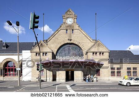 Stock Photography - Central station, Eisenach, Thuringia, Germany, Europe, PublicGround, Europe. Fotosearch