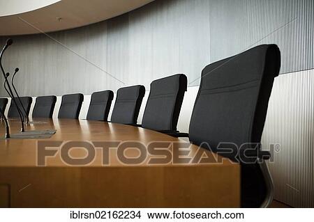Picture - Chairs at the assembly chamber of the agricultural committee at Paul-Loebe-Haus building of the German Bundestag, German Parliament, Berlin, Germany, Europe. Fotosearch