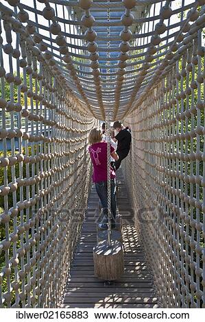 Children, young people in a suspension bridge, treetop trail, forest, Hainich National Park, Hainich, Thuringia, Germany, Europe View Large Photo Image Stock Image - Children, young people in a suspension bridge, treetop trail, forest, Hainich National Park, Hainich, Thuringia, Germany, Europe. Fotosearch