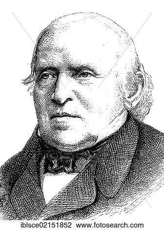 Stock Image - Christian Gottfried Ehrenberg, 1795-1876, a German zoologist, microbiologist, ecologist, geologist and the founder of micropaleontology and microbiology, Berlin Geographical Society, historical engraving, circa 1869. Fotosearch