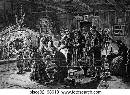 Christmas crib in Tyrol, historic wood engraving, about 1897 View Large Photo Image Stock Photo - Christmas crib in Tyrol, historic wood engraving, about 1897. Fotosearch
