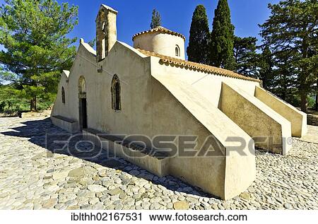 Stock Image - Church of Panagia i Kera near Kritsa, Crete, Greece, Europe. Fotosearch