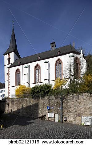 Stock Photograph - Church of the Assumption of Mary, Blankenheim, Eifel, North Rhine-Westphalia, Germany, Europe, PublicGround, Europe. Fotosearch