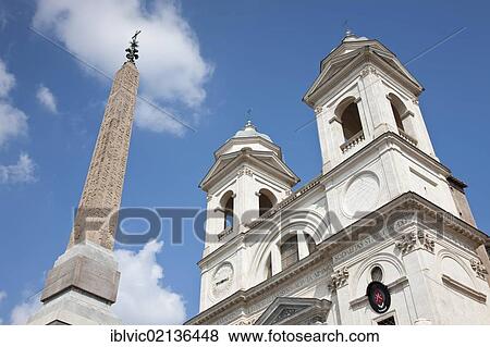 Church of Trinita dei Monti, Piazza Spagna, Spanish Steps, Rome, Italy, Europe View Large Photo Image Stock Photo - Church of Trinita dei Monti, Piazza Spagna, Spanish Steps, Rome, Italy, Europe. Fotosearch