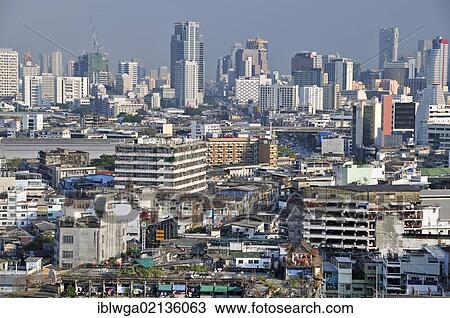Cityscape Chinatown In Front Of The Financial District Of Bang Rak With Hotel Skyscrapers Bangkok Thailand Asia Publicground Asia Stock Image Iblwga Fotosearch