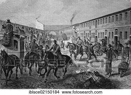 Coach depot in Berlin, Germany, historical woodcut, circa 1870, Europe View Large Photo Image Picture - Coach depot in Berlin, Germany, historical woodcut, circa 1870, Europe. Fotosearch