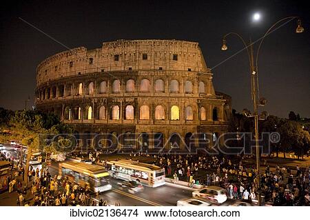 Colosseum at night, Rome, Italy, Europe View Large Photo Image Picture - Colosseum at night, Rome, Italy, Europe. Fotosearch