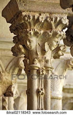 Columns with ornate capitals in the cloister of the Gothic basilica of the Cistercian monastery Fossanova Abbey, near Priverno, Lazio, Italy, Europe View Large Photo Image Stock Image - Columns with ornate capitals in the cloister of the Gothic basilica of the Cistercian monastery Fossanova Abbey, near Priverno, Lazio, Italy, Europe. Fotosearch