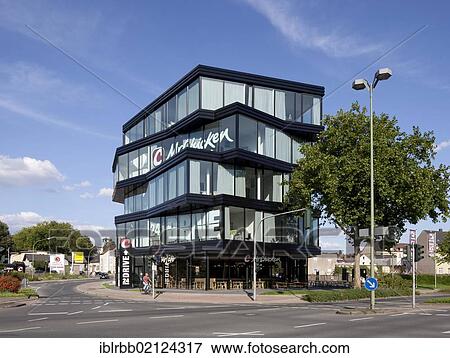 Stock Photo - Commercial building, office building, Mr. Chicken, Gelsenkirchen, Ruhr Area, North Rhine-Westphalia, Germany, Europe, PublicGround, Europe. Fotosearch