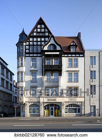 Stock Image - Commercial building on the Juri-Gagarin-Ring, Erfurt, Thuringia, Germany, Europe, PublicGround, Europe. Fotosearch