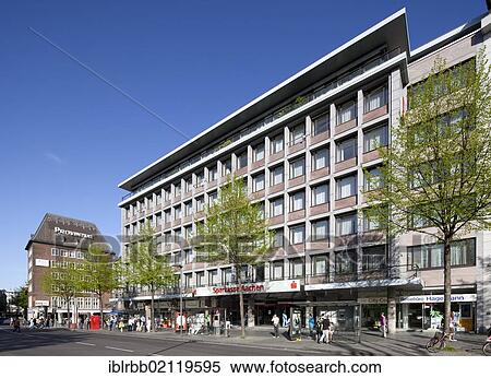Stock Photography - Commercial building, Friedrich-Wilhelm-Platz, post-war architecture, Aachen, North Rhine-Westphalia, Germany, Europe, PublicGround, Europe. Fotosearch