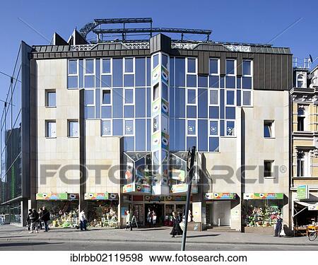 Stock Photo - Commercial building, Ursulinerstrasse, post-war architecture, Aachen, North Rhine-Westphalia, Germany, Europe, PublicGround, Europe. Fotosearch