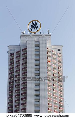 Conservatory high-rise with trade fair logo, Leipzig, Saxony, Germany, Europe View Large Photo Image Stock Photography - Conservatory high-rise with trade fair logo, Leipzig, Saxony, Germany, Europe. Fotosearch