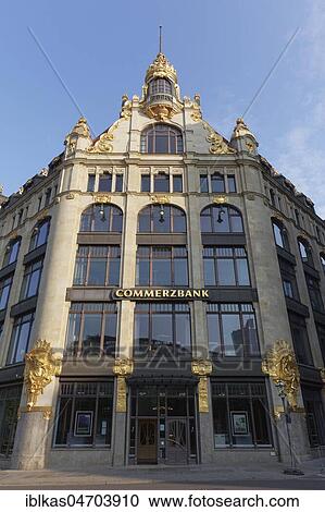Corner front with Art Nouveau gable, former department store Ebert, Leipzig, Saxony, Germany, Europe View Large Photo Image Stock Image - Corner front with Art Nouveau gable, former department store Ebert, Leipzig, Saxony, Germany, Europe. Fotosearch