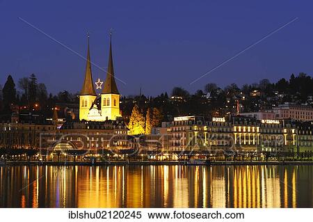Stock Photography - Court church of St. Leodegar, one of the landmarks of the city of Lucerne, Switzerland, Europe. Fotosearch