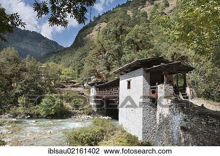 Covered bridge, path to the Cheri Goemba Monastery, Chagri Dorjeden Monastery near Thimphu, the Himalayas, Kingdom of Bhutan, South Asia, Asia View Large Photo Image Stock Image - Covered bridge, path to the Cheri Goemba Monastery, Chagri Dorjeden Monastery near Thimphu, the Himalayas, Kingdom of Bhutan, South Asia, Asia. Fotosearch